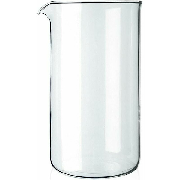 Reservekolbe i glas 8 kopper, transparent, 1 liter - diameter 10 cm