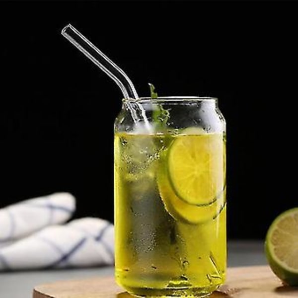 4 Pak Drikkeglas i Form af Ølboks - Modeglas til Vand, Mælk, Øl, Shake, Dessert, Cola, 4 stk.