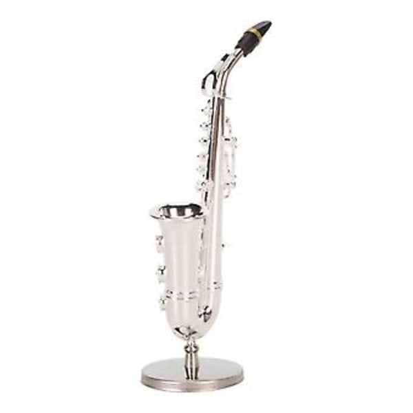 Miniature Saxofon med Stativ: Dukkehusmodel til Boligindretning & Gaveideer