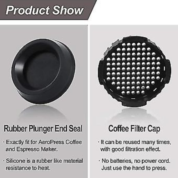 Kaffefilterpapirhætte & Stempel Endepakning Tætnings Udskiftningsdele Sæt Passer Til Kaffe Og Espress