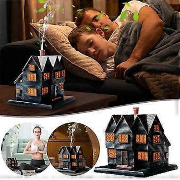 Salems Witch House Røgelsesbrænder Massachusetts Witch House til Halloween Juleferie Ornament Røgelsesbrænder 2 stk.