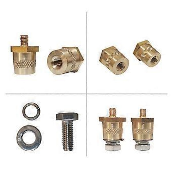M6 Gevind Han Messing Batteriterminal Ladestolper Batterireparation og Modifikationstilbehør Ydre 8mm Indre 8mm