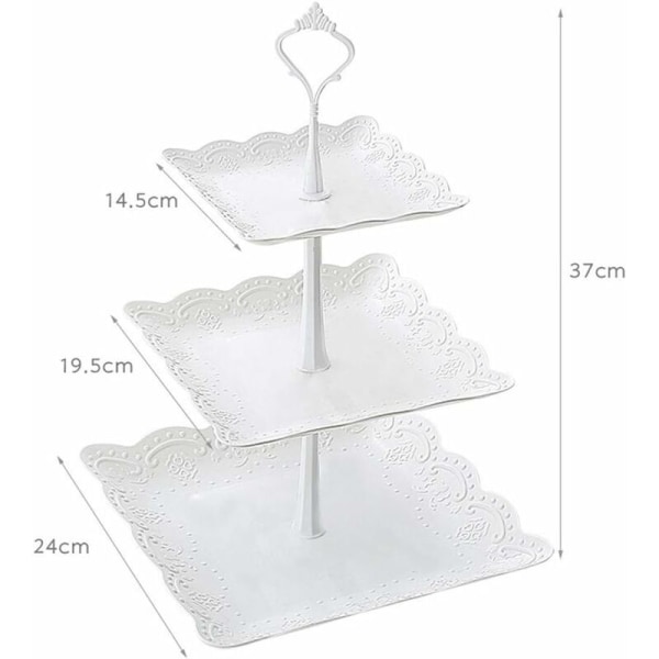 2 stk godteri kakefat displaystativ, cupcake displaystativ, 3 etasjers serveringsfat cupcakes frukt displaystativ for fest, bursdag, bryllup