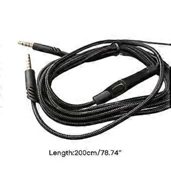 Headset-kabel med dempeknapp 3,5 mm kontakt for Astro A40TR/A40/A10 Gaming Headset Universal 3,5 mm flettet kabelledning