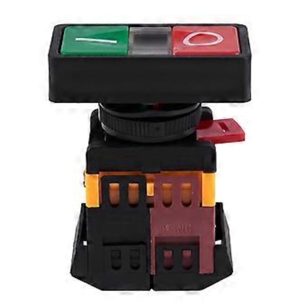 AC 220V Gul Lampa PÅ-AV START STOPP Momentan Tryckknappsbrytare 1 NO 1 NC