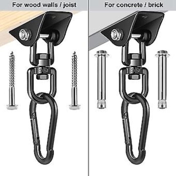 Verandahuskeopphengsett, 360-roterende 1200 Lb Kapasitet Henger (2-pakning)