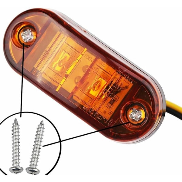 6 x Side Marker Lights 12V 24V Orange LED Front Side Marker Lights Side Marker Lights LED Side Marker Lights for Car Trailer RV Caravan Motorcycle M