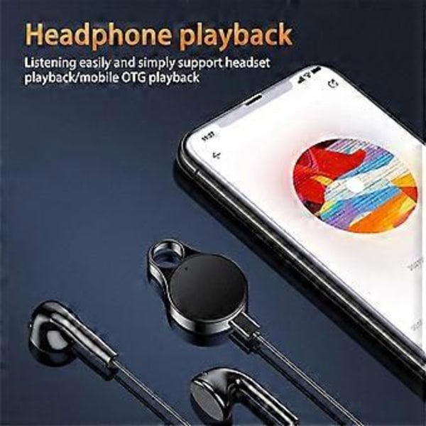 Multifunktionell Hängtyp Nyckelband Röststyrning Inspelning MP3 Mini Recorder R3(32G)