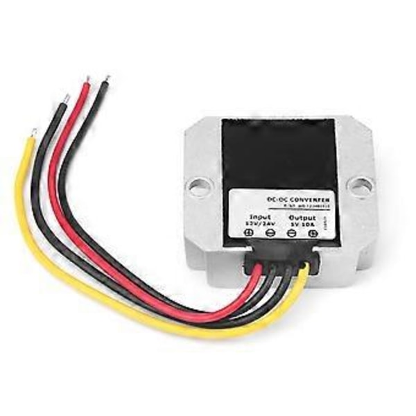 DC12V/24V till 5V 10A 50W Omvandlare Buck Spänningsregulator Modul Vattentät IP68