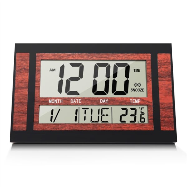 LCD digitaalinen seinäkello suuri numero aika lämpötila kalenteri herätys pöytä pöytäkello moderni design toimisto Koti musta