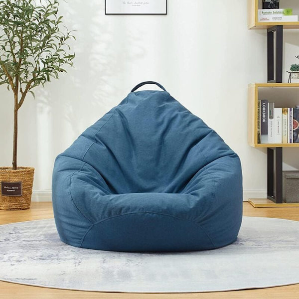 Sittpuff Soffa Säck Lazy Recliner Soffa Överdrag Tyg Fåtölj Överdrag Stolar Överdrag Utan Fyllning Sittpuff Puff Tatami Vardagsrumsmöbler (Blå,