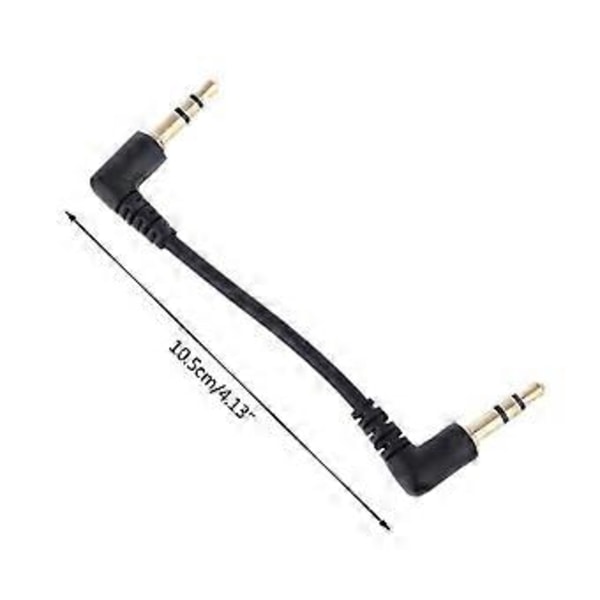 Svart Lydkabel Dobbel 90 Graders Rett Vinkel 3.5mm Audio Jack Hann til Hann Stereo AUX Kabel for Bilhøyttaler