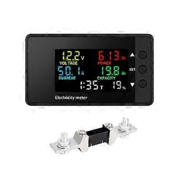 6-i-1 Voltmeter Amperemeter DC 7,5-100V Wattmeter LED Digital Elektrisk Mätare Multifunktionell Spänningsströmsmätare 0-200A