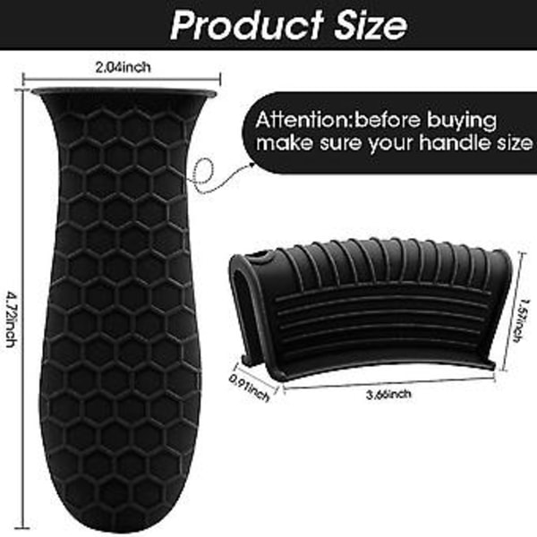 Silikon Varmt Håndtak Holder Cover Sett Assistent Pannehåndtak Erme Grytekluter Støpejern Stekepanner Håndtak