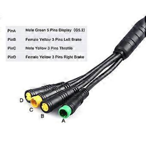 Vanntett 1t4 -bus Hovedkabel For Midtmotor E-sykkel Bbs01b Bbs02b Bremse Display Gasspjeld Kobling