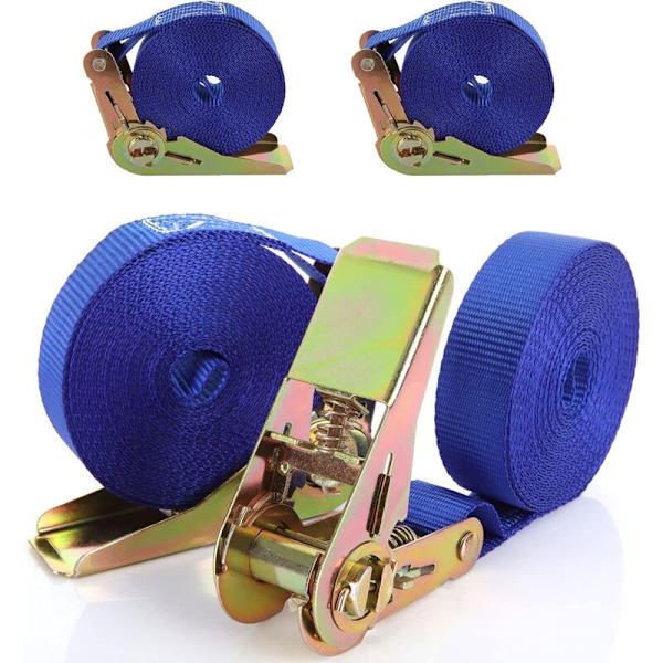 4 stk. spændestropper, spændestropper 6M x 25MM til motorcykel, bil, cykel, trailer, 800 kg kapacitet