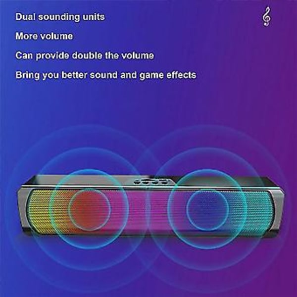 Rgb Soundbar Trådlös Bluetooth Stark Subwoofer Skrivbordshögtalare