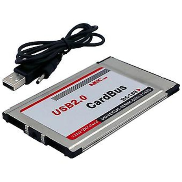 Pcmcia Til Usb 2.0 Cardbus 2 Port 480m Kortadapter Til Bærbar Pc Computer