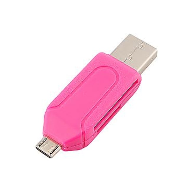 2-i-1 Dubbel USB-kontakt för OTG Minneskortläsare för Smartphone Dator