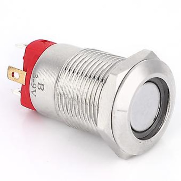 2 kpl 12mm 4-nastainen itselukittuva metallipainikekytkin LED-valolla IP66 IK09 (Vihreä 9~30V)