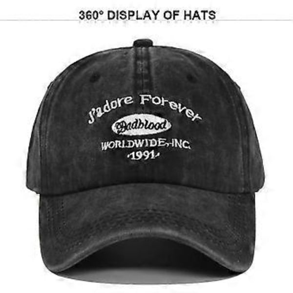 Retro Små Bokstäver Broderad Baseballkeps Applikation Broderad Keps Tvättad Gammal Solskydd Böjd Skärm Hatt