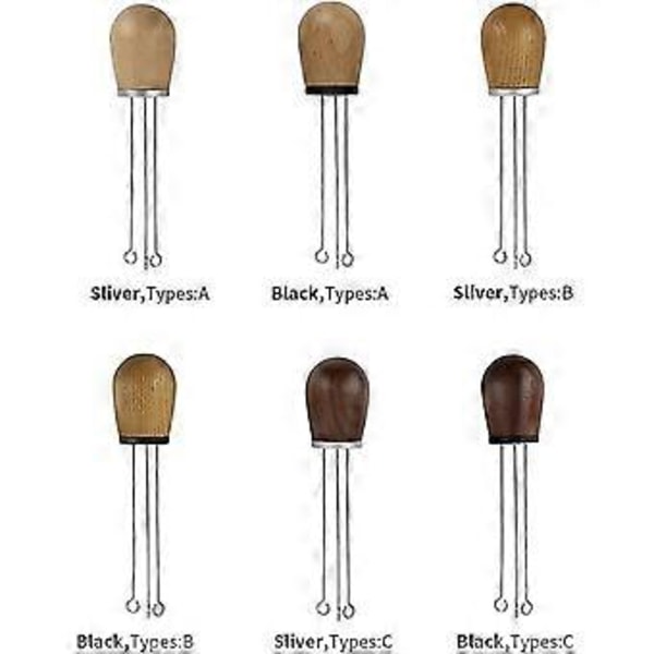 Espresso Kaffeomrører, Kaffenåldispenser med Trehåndtak (Svart, Størrelse: 13,9 * 3,2 cm)