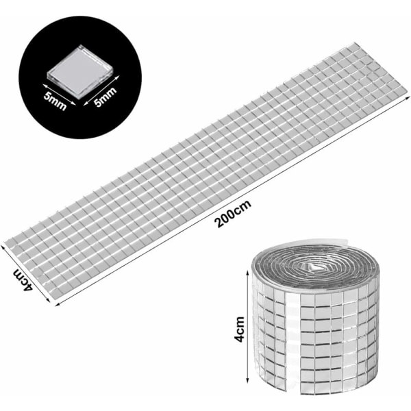2928 st mosaikglas spegelmosaikplattor självhäftande kakel heminredning DIY silver 55 mm fyrkantiga glasmosaikplattor för DIY och dekoration
