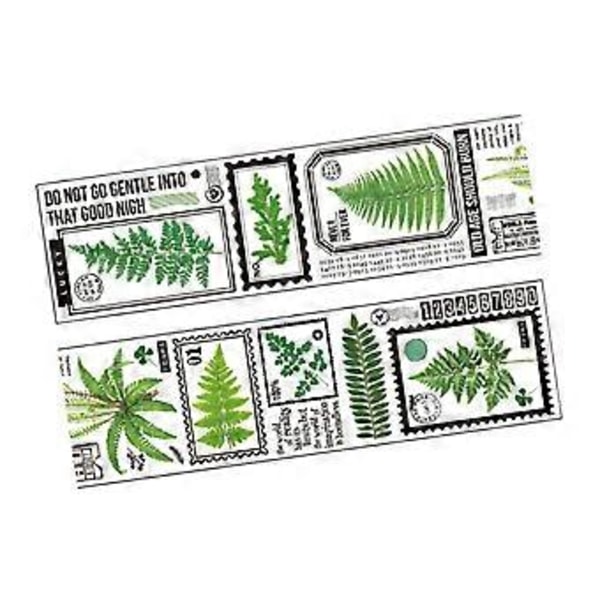 Retro Växt Sticker Rulle - Klar PET-tejp för Scrapbooks och Dagböcker