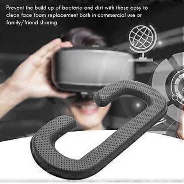 Cover i PU-læder, skum til headset VR ansigtsmaske-sæt, let rengøring af ansigtsskum-erstatning til tilbehør 11 mm (pakke med 3)