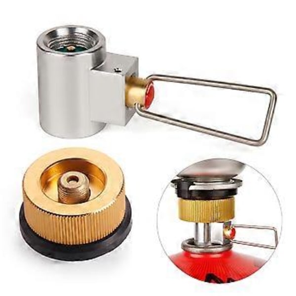 Påfyllningsadapter för gasbehållare Platt gastank Gasadapter Extra behållarventiladapter Camping Gas Konverterare