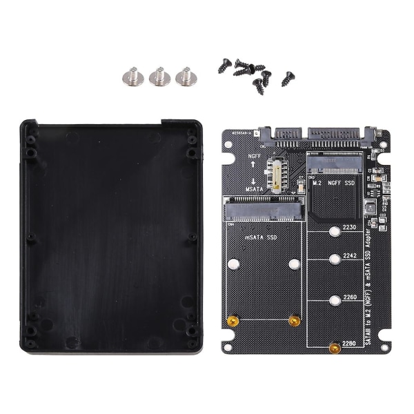 2 i 1 Msata/for M.2 Ngff til Sata3 Adapterkort Kabinett for 2.5\" Ssd Pc