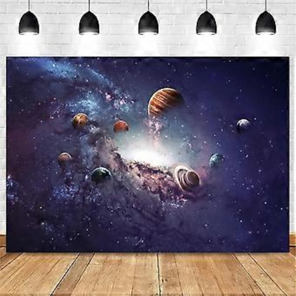210cmx150cm Kosmisk Planet Stjärnklar Natt Fotobakgrund Tyg Barn Foto Porträtt Födelsedagsfest Dekor,E