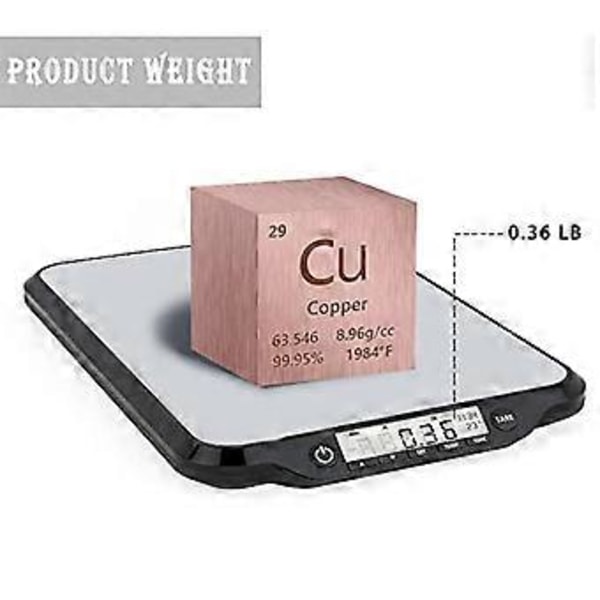 1 tum (ungefär 2,5 cm metall, högtäthetsämnen-kub ren metall, används i elementseriens laboratorieexperimentmaterial, B