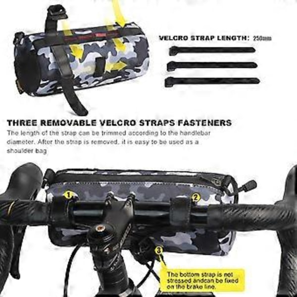 Praktisk Cykeltaske Multifunktionel Cykeltaske Stor Kapacitet Cykel Front Opbevaringstasker Anti-drop Slidstærk Cykeltaske Crossbody Taske