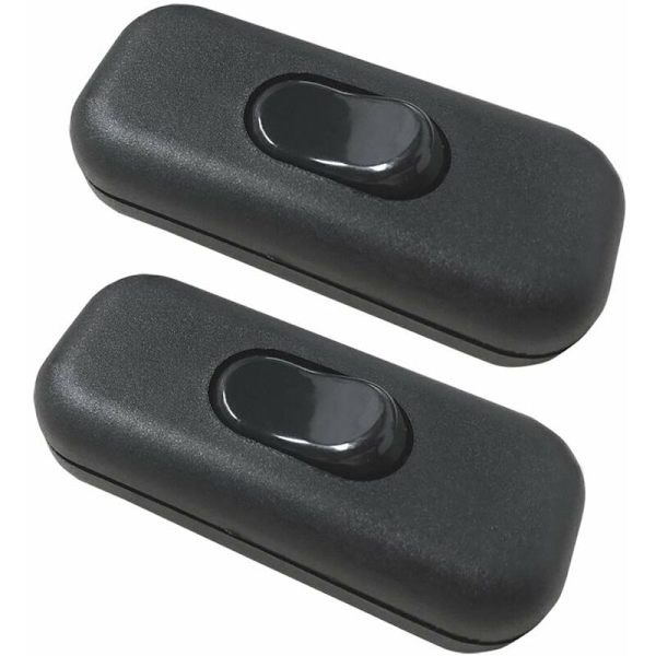 Mila-Amaz 2 st Bi-Pole Inter Rocker Switch 6A 250V Rocker Switch Dimmer/Switch för lampa, svart