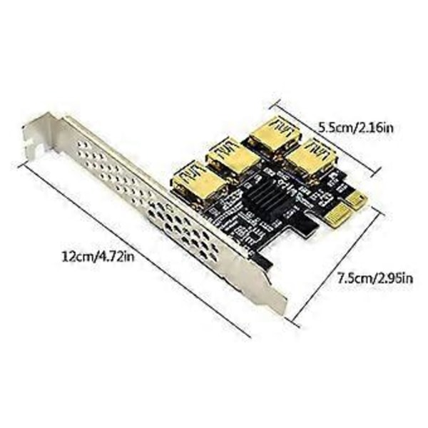 PCI-E Riser -kortti 1x - 16x Adapterikortti PCI-E Näytönohjain Riser 16X Paikat
