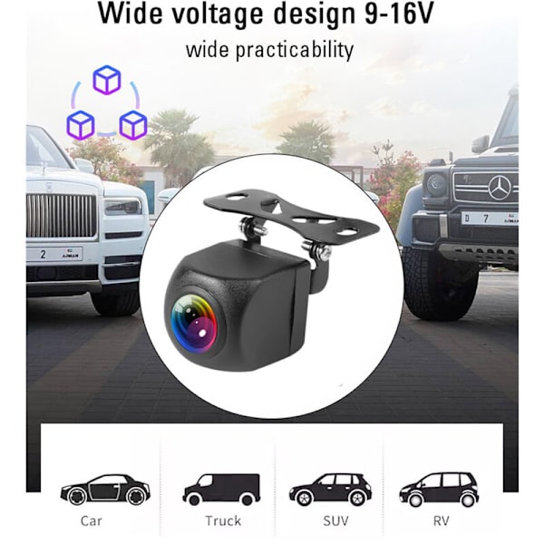 WIFI trådlös bil backkamera 170 graders dashkamera HD nattvision för iPhone Android 12V
