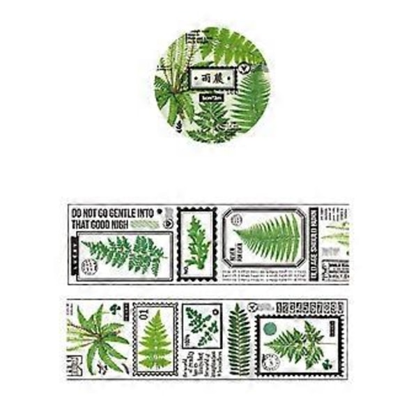 Retro Växt Sticker Rulle - Klar PET-tejp för Scrapbooks och Dagböcker