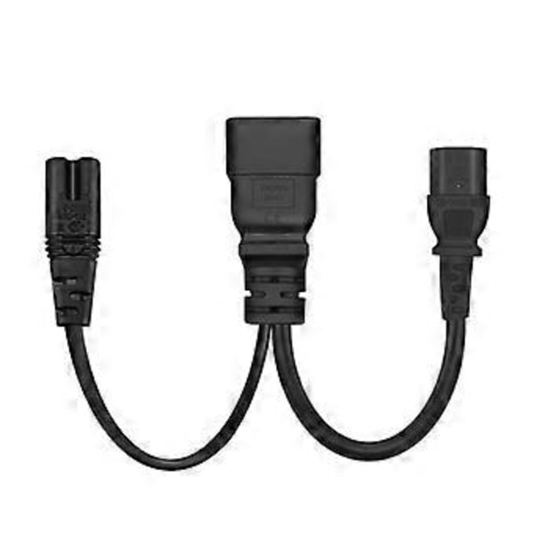 30 cm IEC320 C20 - IEC320 C7+C13 Naaras AC-virtajohdon jatkokaapelisovitin