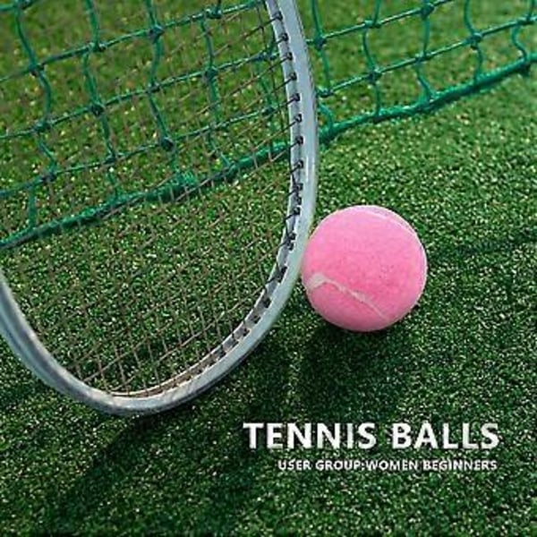 6 stk. Pakke Pink Tennisbolde Slidstærke Elastiske Træningsbolde 66mm Dame Begyndere Øve Tennisbold Til Klub