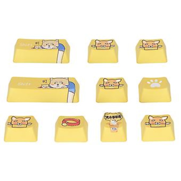 PBT Keycaps 10 stk. Egendefinerte Keycaps PBT Mekanisk Tastatur Keycaps Egendefinerte Keycaps Rask Respons