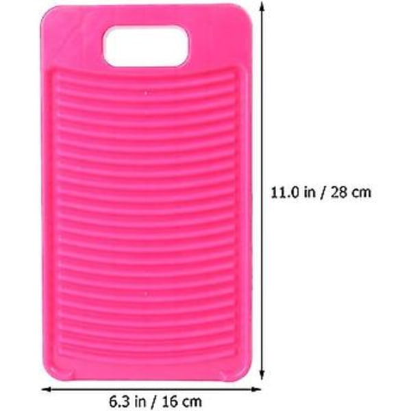 Bærbar Mini Anti-slip Plast Håndvaskebræt Husholdningsartikler (rosenrød) (4-d-w)