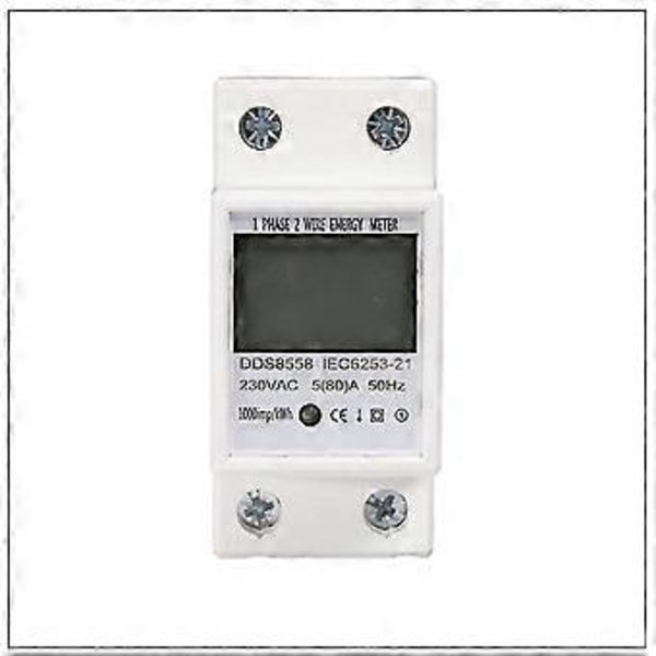 Din-skena Kwh-mätare 1-fas 2-tråds Lcd Digital Display Förbrukningsenergi Elektrisk Kwh-räknare Ac110