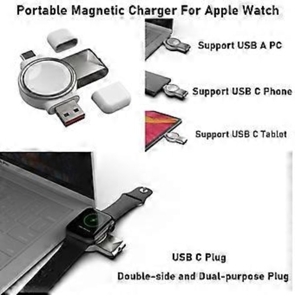För Apple Watch Series 6/5/4/3/2 Trådlös Laddare iWatch-Magnetisk Laddningsdocka