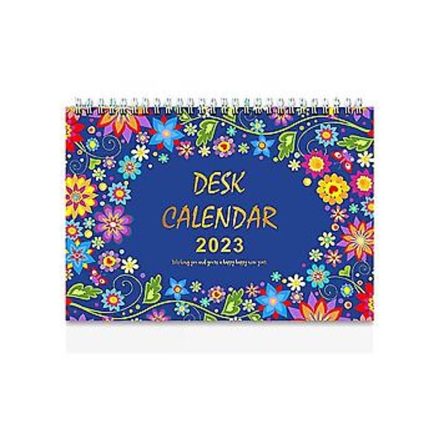 2 stk. Skrivebordskalender, 12 måneders skrivebordskalender, oppbrettbar, med blanke sider