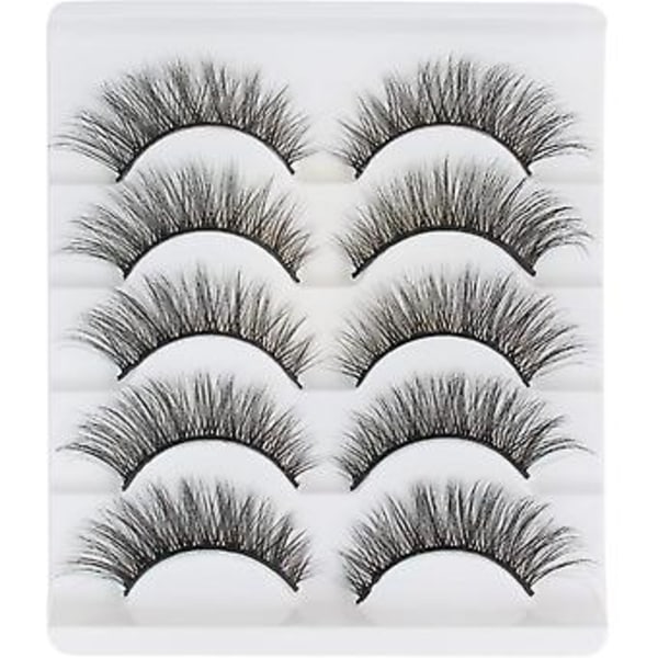 Kattögonfransar Naturligt Utseende Ögonfransar Faux Mink Lösögonfransar Lätt Volym Falska Ögonfransar Fluffiga Fransar Multipack 3d 5 Par
