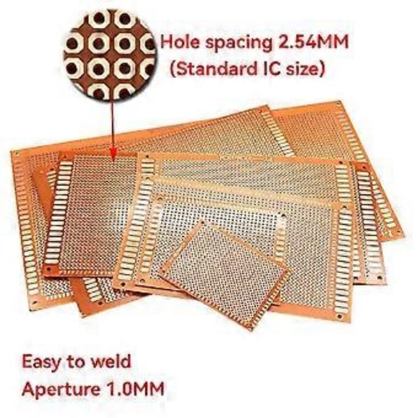 30 st Prototyp PCB Universalkort 5x7cm Enkelsidig Kretskort DIY Elektroniksats