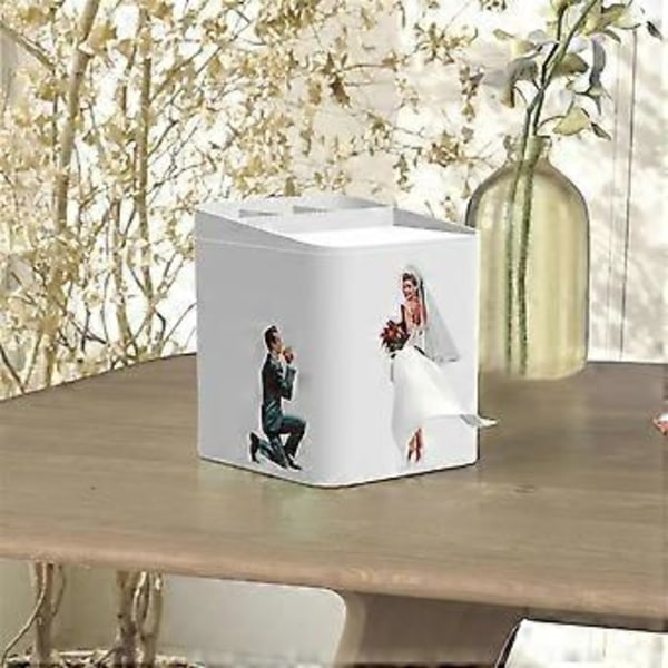 Dekorativ Mångsidig Tissue Box Organizer Tissue Box Omslag med Förvaring Innovativ Tissuehållare Blå
