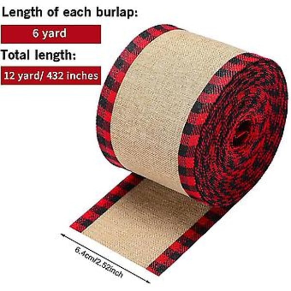 Plaid Bånd med Ståltrådskant Jule Sækkelærreds Stof Håndværksbånd Indpakningsbånd Ruller Med Tern