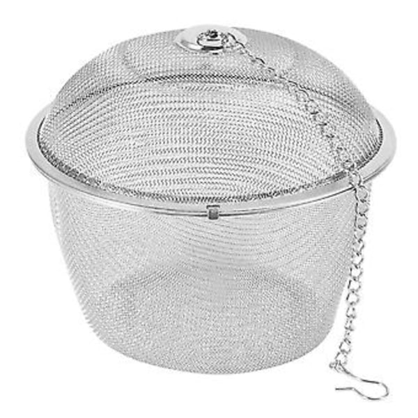 Extra Stor Rostfri Twist Lock Mesh Te-kula Te-sil med Krok och Kedja